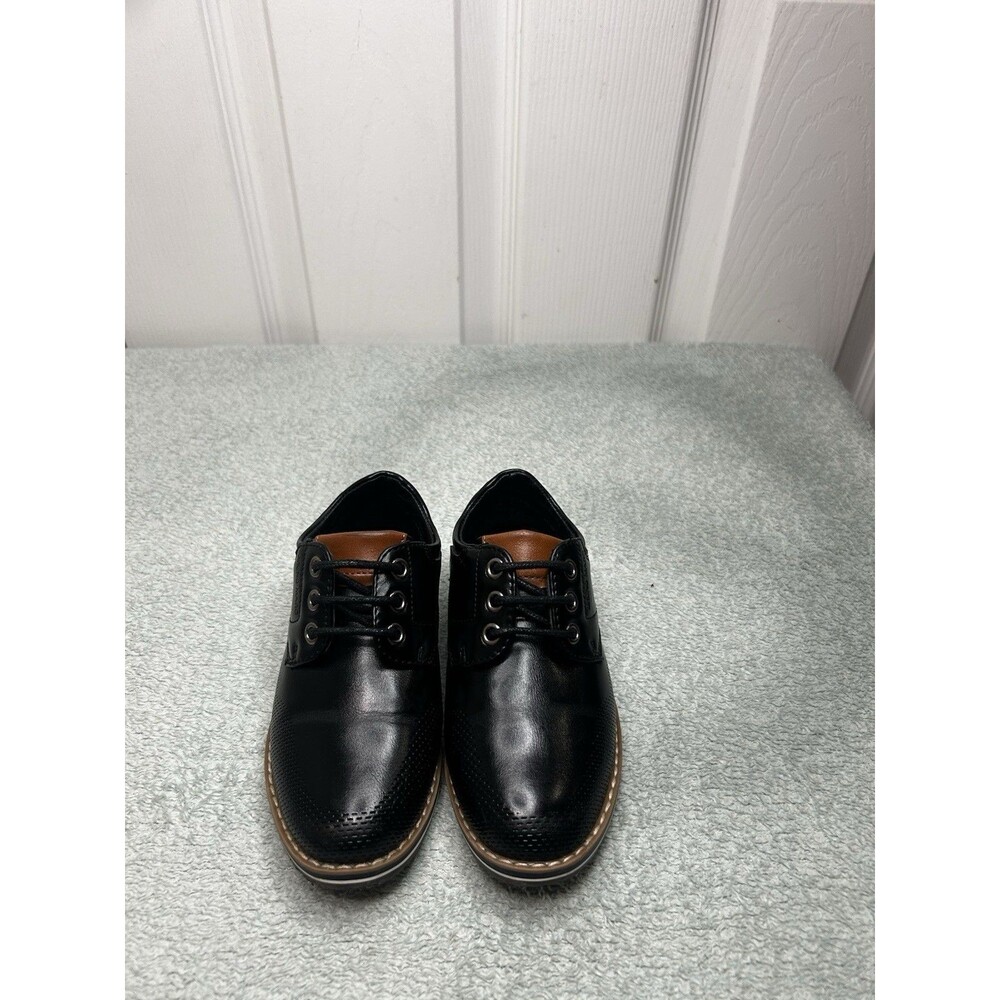 Bruno Marc Boys Dress Shoes Black Brown Lace-Up Size 9 Toddler